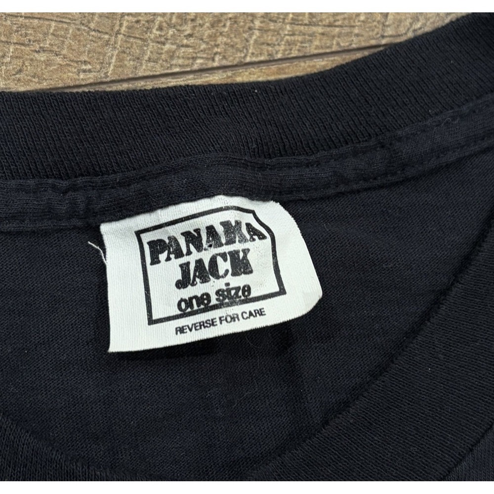 Vintage 80s 90s Panama Jack AOP Neon Fish Tee Made In USA Black XL Single Stitch - Picture 3 of 10